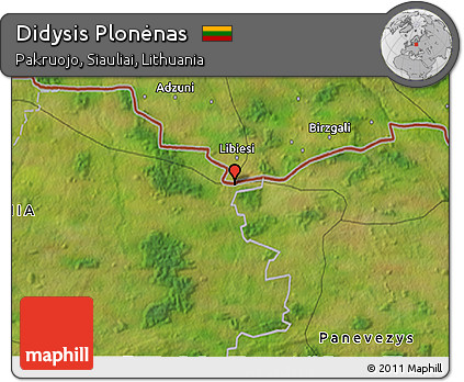 Satellite 3D Map of Didysis Plonėnas