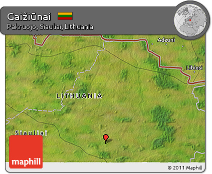Satellite 3D Map of Gaižiūnai