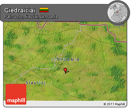 Satellite 3D Map of Giedraičiai