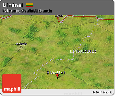 Satellite 3D Map of Binėnai