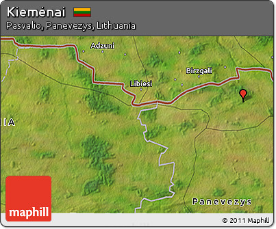 Satellite 3D Map of Kiemėnai