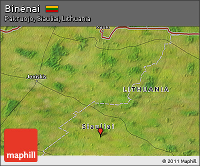Satellite 3D Map of Binėnai