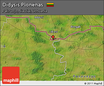 Satellite 3D Map of Didysis Plonėnas