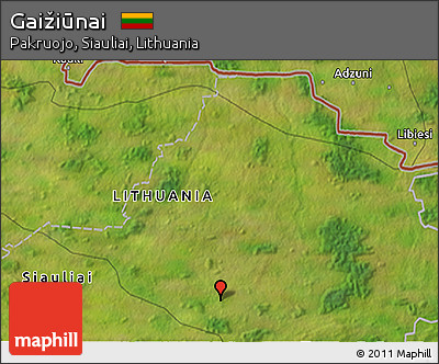 Satellite 3D Map of Gaižiūnai