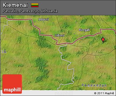 Satellite 3D Map of Kiemėnai