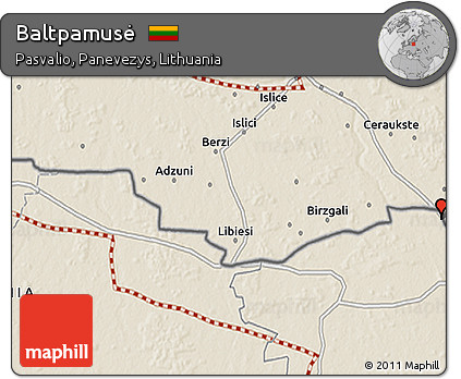 Shaded Relief 3D Map of Baltpamusė