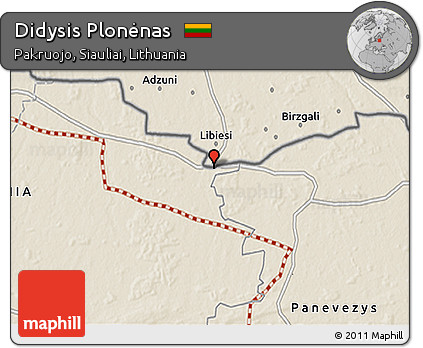 Shaded Relief 3D Map of Didysis Plonėnas