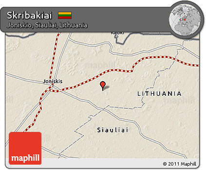 Shaded Relief 3D Map of Skribakiai