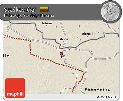 Shaded Relief 3D Map of Staškavičiai