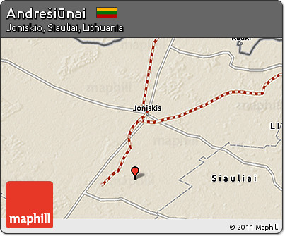 Shaded Relief 3D Map of Andrešiūnai