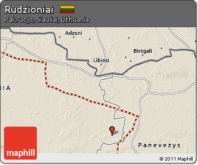 Shaded Relief 3D Map of Rudžioniai