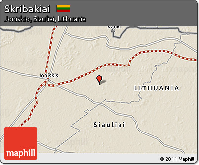 Shaded Relief 3D Map of Skribakiai