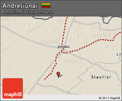 Shaded Relief 3D Map of Andrešiūnai