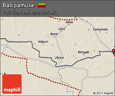 Shaded Relief 3D Map of Baltpamusė