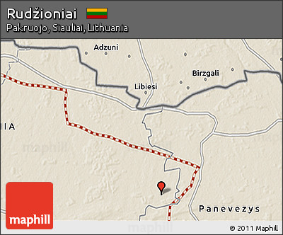 Shaded Relief 3D Map of Rudžioniai