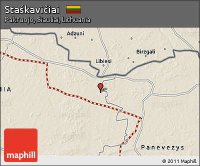 Shaded Relief 3D Map of Staškavičiai