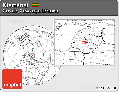Blank Location Map of Kiemėnai