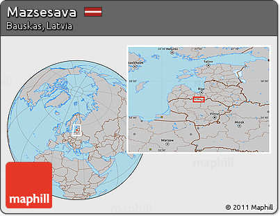 Gray Location Map of Mazsesava