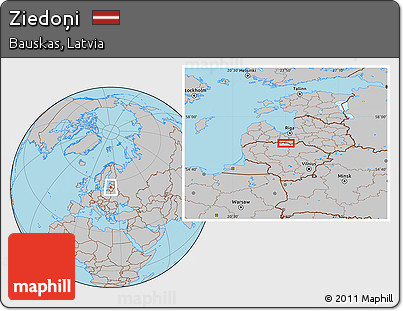 Gray Location Map of Ziedoņi