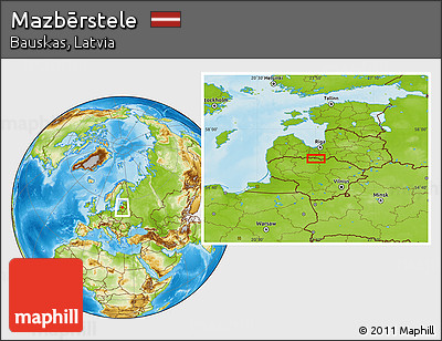 Physical Location Map of Mazbērstele