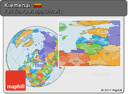 Political Location Map of Kiemėnai