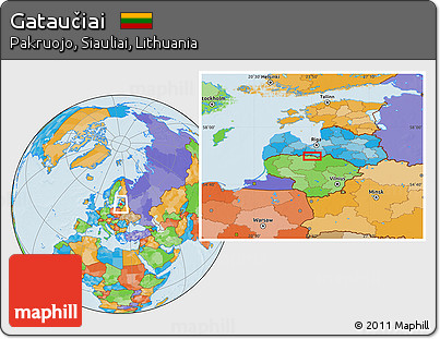 Political Location Map of Gataučiai