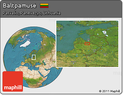 Satellite Location Map of Baltpamusė