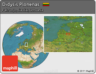 Satellite Location Map of Didysis Plonėnas