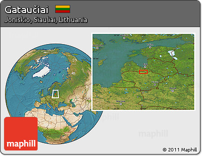 Satellite Location Map of Gataučiai