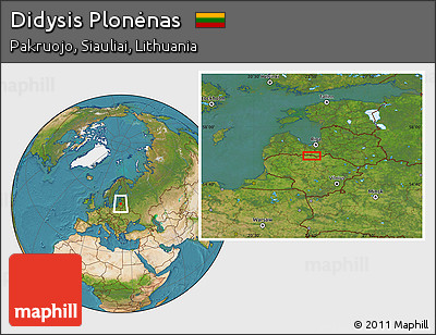 Satellite Location Map of Didysis Plonėnas