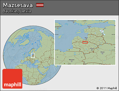 Savanna Style Location Map of Mazsesava, hill shading