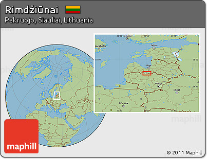 Savanna Style Location Map of Rimdžiūnai