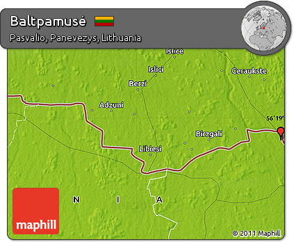 Physical Map of Baltpamusė