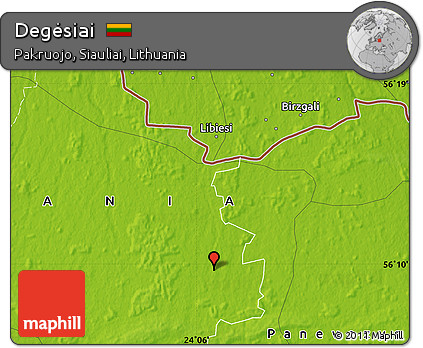 Physical Map of Degėsiai
