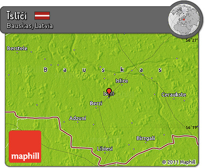 Physical Map of Īslīči