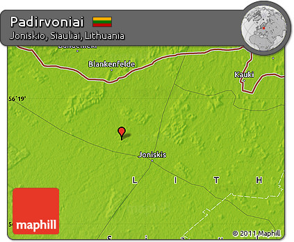 Physical Map of Padirvoniai