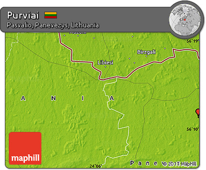 Physical Map of Purviai