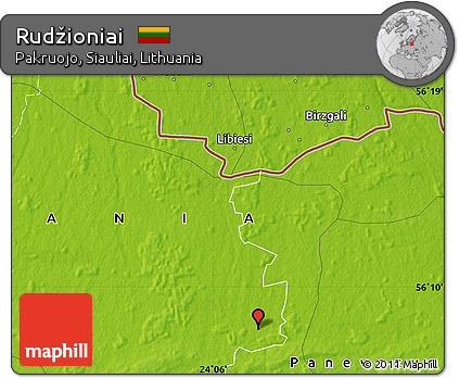 Physical Map of Rudžioniai