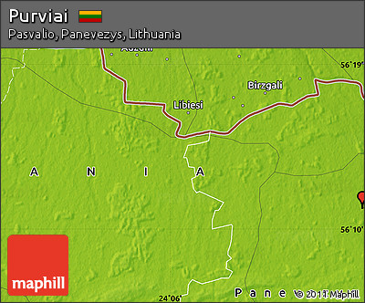 Physical Map of Purviai