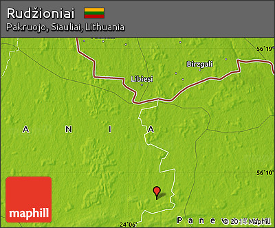 Physical Map of Rudžioniai