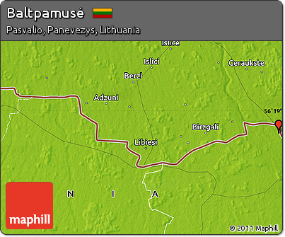 Physical Map of Baltpamusė