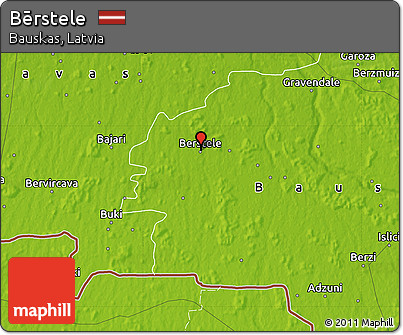 Physical Map of Bērstele