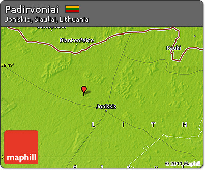Physical Map of Padirvoniai