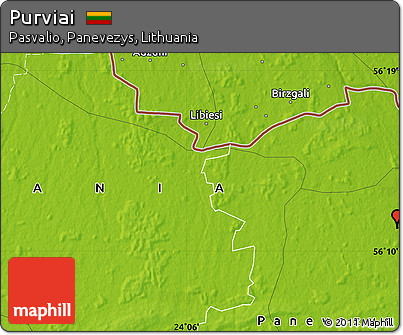 Physical Map of Purviai