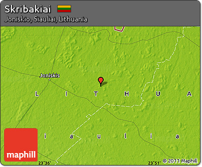 Physical Map of Skribakiai