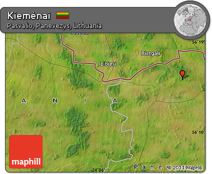 Satellite Map of Kiemėnai