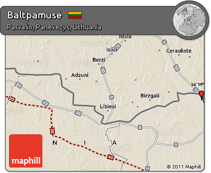Shaded Relief Map of Baltpamusė