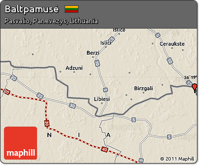 Shaded Relief Map of Baltpamusė