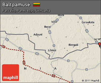 Shaded Relief Map of Baltpamusė