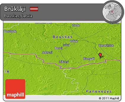 Physical Panoramic Map of Brūklāji